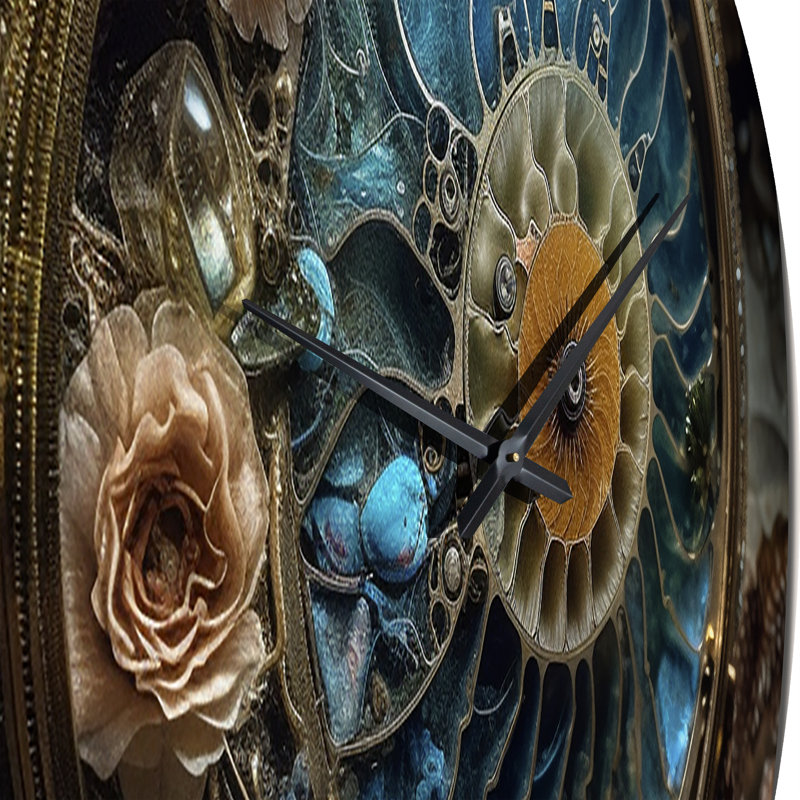 Horloge murale bioluminescente spirale océanique en métal Astrolabe, Grand
