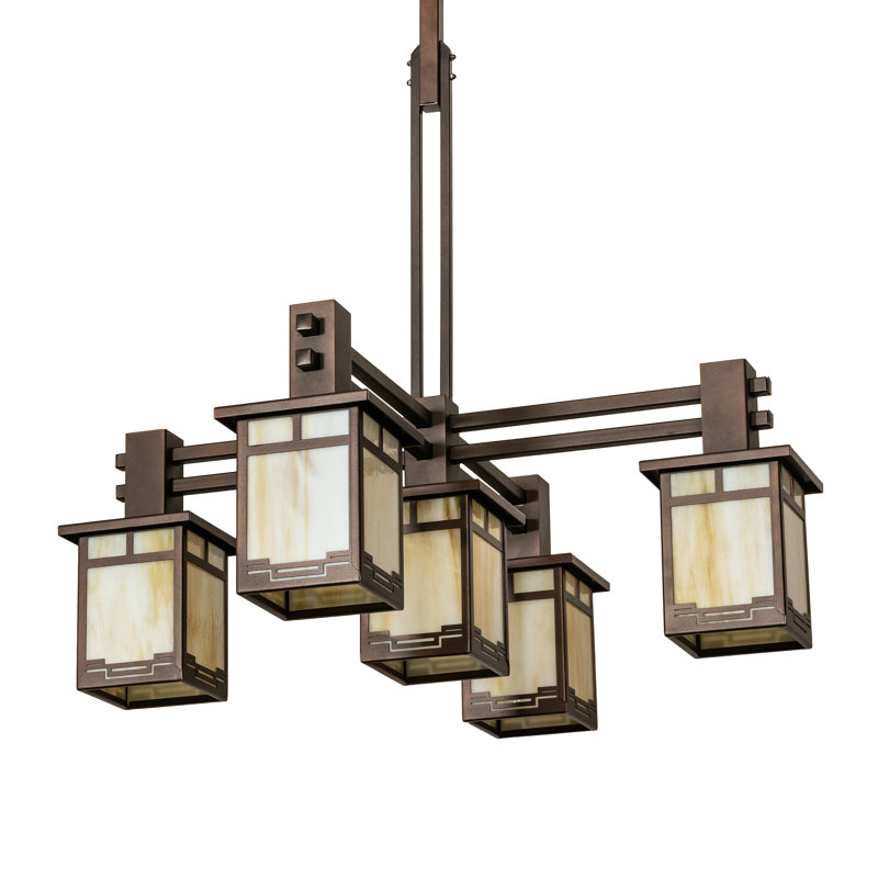 Lustre rectangulaire à 5 lumières Dunnuck