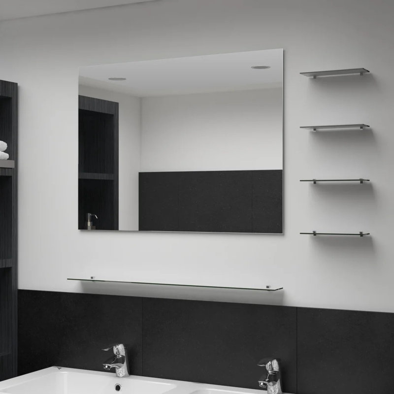 Anadelia Wall Mirror with Shelves, 60cm H x 80cm W