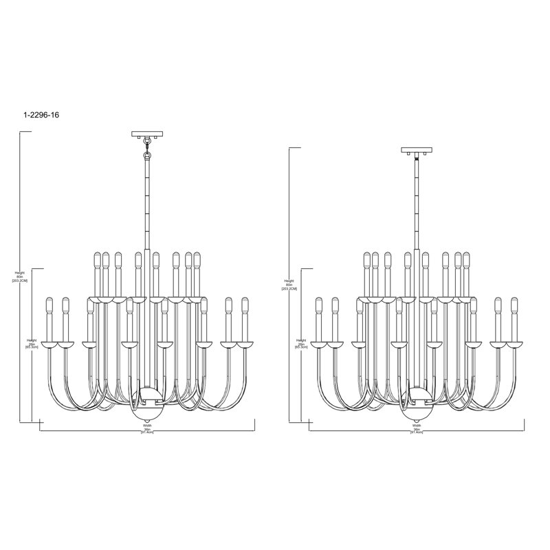 Oakhurst 16-Light Chandelier in Antique Gold, 16, 26"H x 36"W x 36"D
