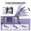 Chaise longue portative pliante portative à bronzage avec dossier réglable à 5 niveaux, mauve