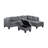 104.5" Upholstered Sofa,Chaise & Ottoman