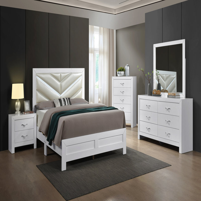 Commode (sans miroir), blanc scintillant
