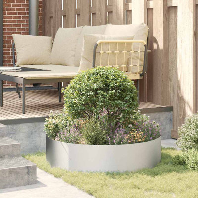 Planter Ring Garden Modern Round Decor Outdoor Steel Frame Enhancement