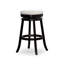 Tabouret de bar de 30 po, finition et tissu beige, siège pivotant, structure en bois franc pour une stabilité et une finition effet lustré, fabrication en tissu confortable