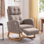 Fauteuil inclinable moderne en chenille avec repose-pieds, fauteuil à bascule manuel avec appui-tête réglable et repose-pieds à bouton-poussoir-134702825
