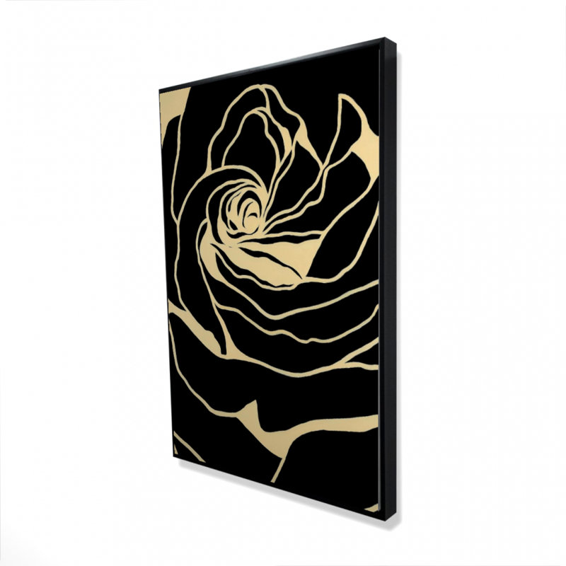 Silhouette d'une rose, reproduction sur toile