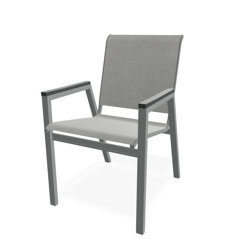 Bazza Outdoor Dining Chair, Graphite, Alloy Sunbrella®