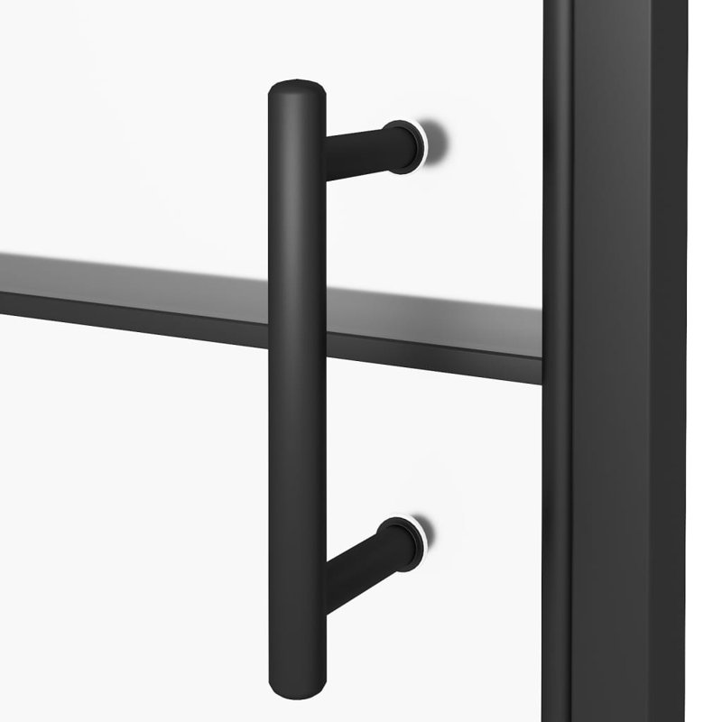 Sibeudu Pivot Frameless Shower Door with Clear Glass, Transparent, 91 x 195 cm