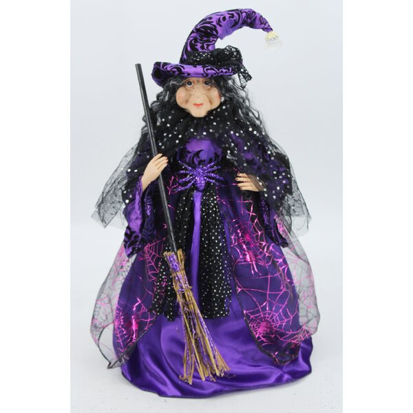 The Holiday Aisle® Sequin Sparkle Witch on Cone Harvest Figurine ...