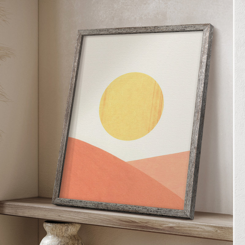 Simple Boho Sun I, reproduction encadrée - bois massif, H 15 po x l 12 po