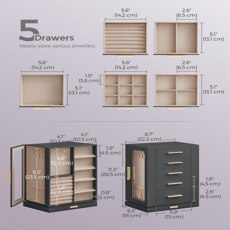 Aylor Jewellery Box +, Black