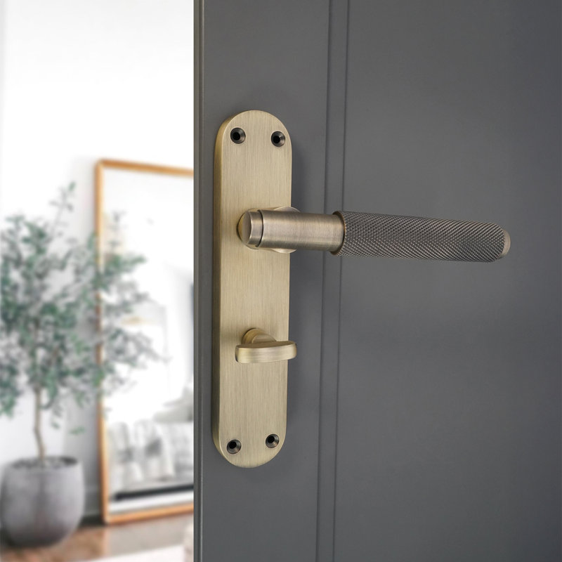 Connaught Knurled Lever on Backplate Privacy Matt Antique