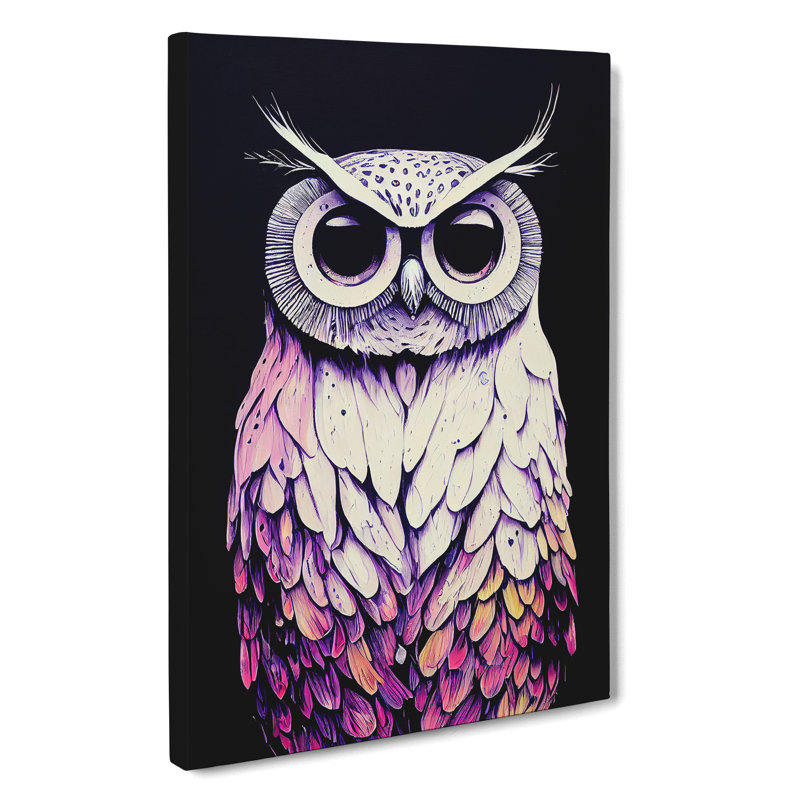 Splashed Owl No.7 - Wrapped Canvas, 76cm H x 50cm W x 3cm D