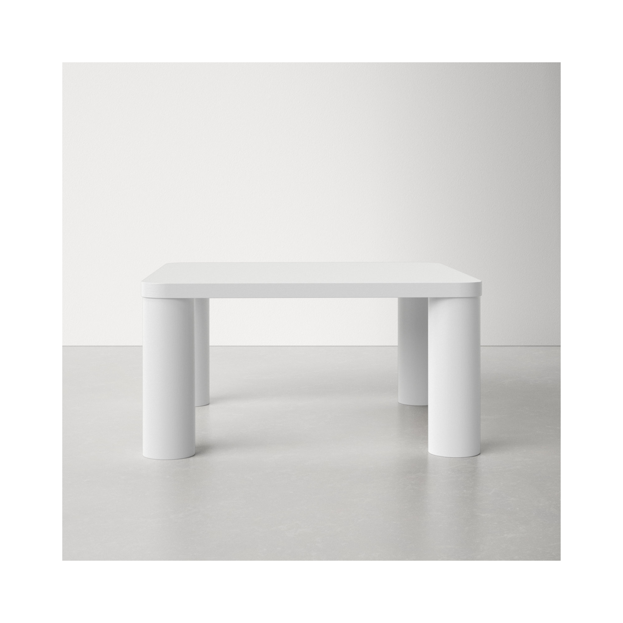 Patricio Single Coffee Table, White, 16.14" H x 32" L x 32" W