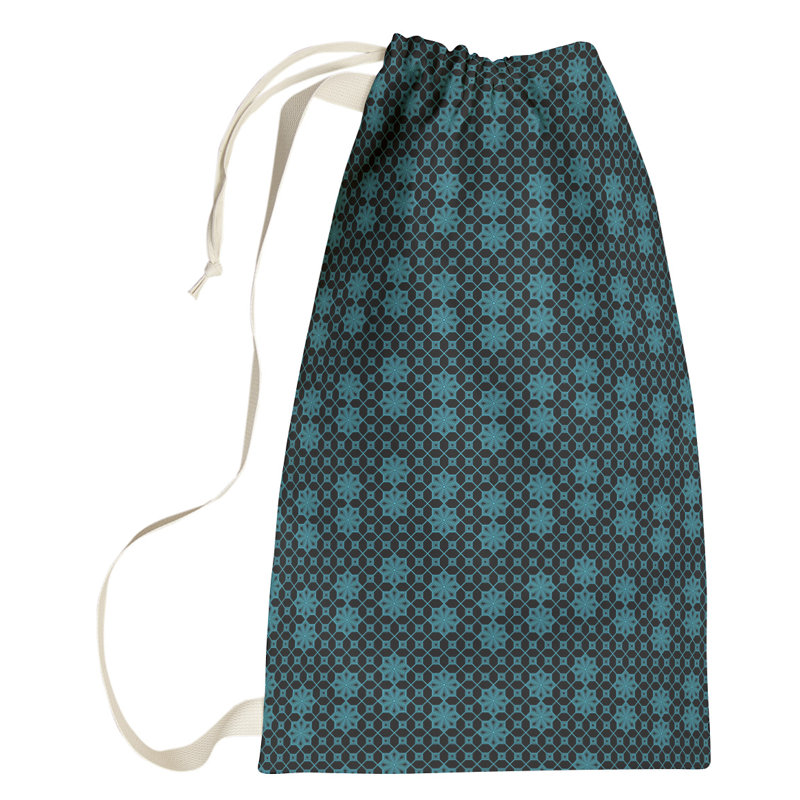 Sac à linge en treillis, Grand (H 76,5 po x l 29,5 po x 1,5 po), Bleu et noir