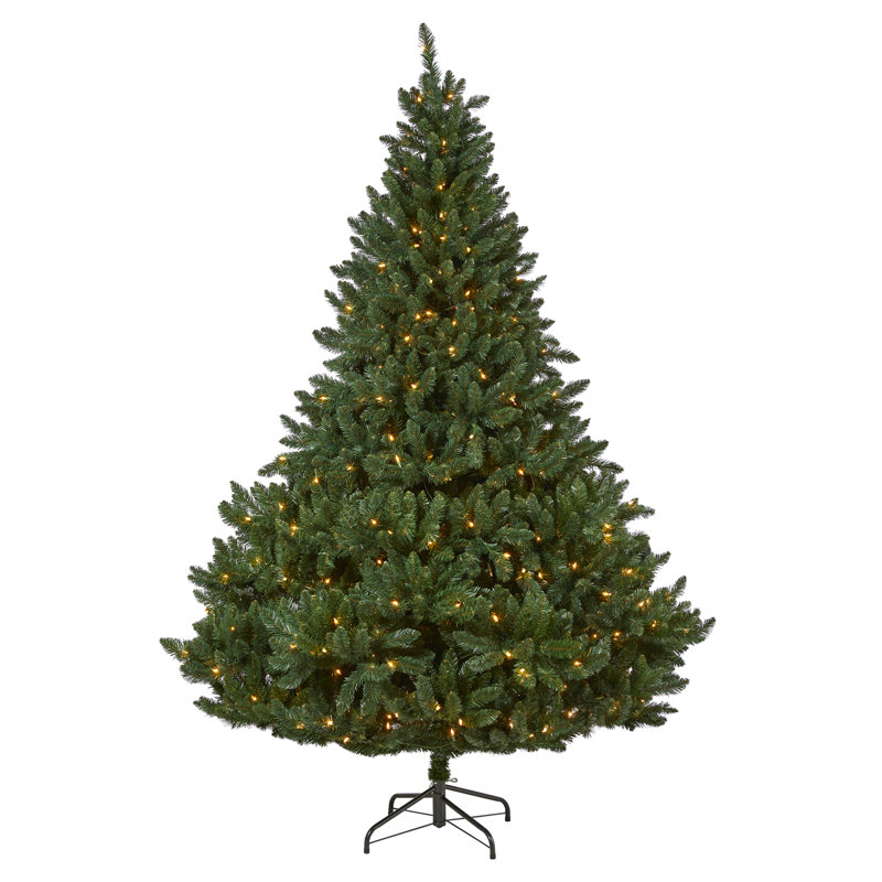 Arbre de Noël artificiel épinette verte et cachemire d'aspect réaliste, H 8 pi