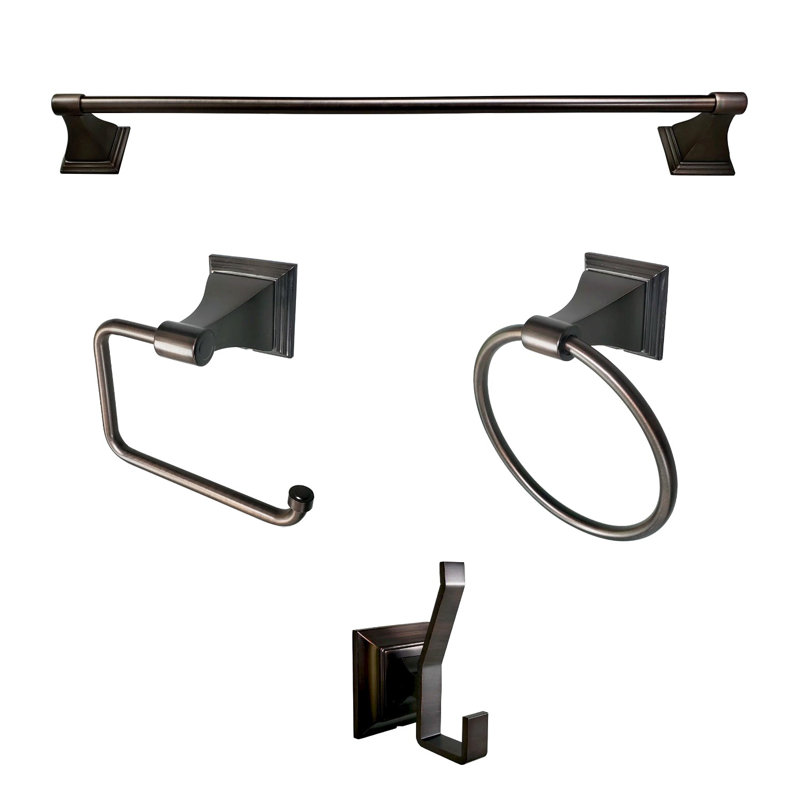 Leonard 4 - Piece Bathroom Hardware Set, Oil Rubbed Bronze