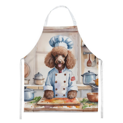 Tablier chocolat Le chef caniche chocolat