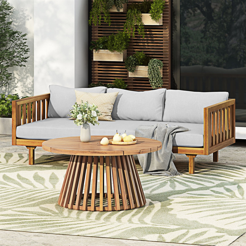 Outdoor Wood Patio Furniture Set, Gray