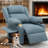 33.5" Wide Modern Anti-Scratch Upholstered Single Motor Power Standard Chair - Heated Vibration Recliner With Tray Table & Dual Cup Holders-1131996245