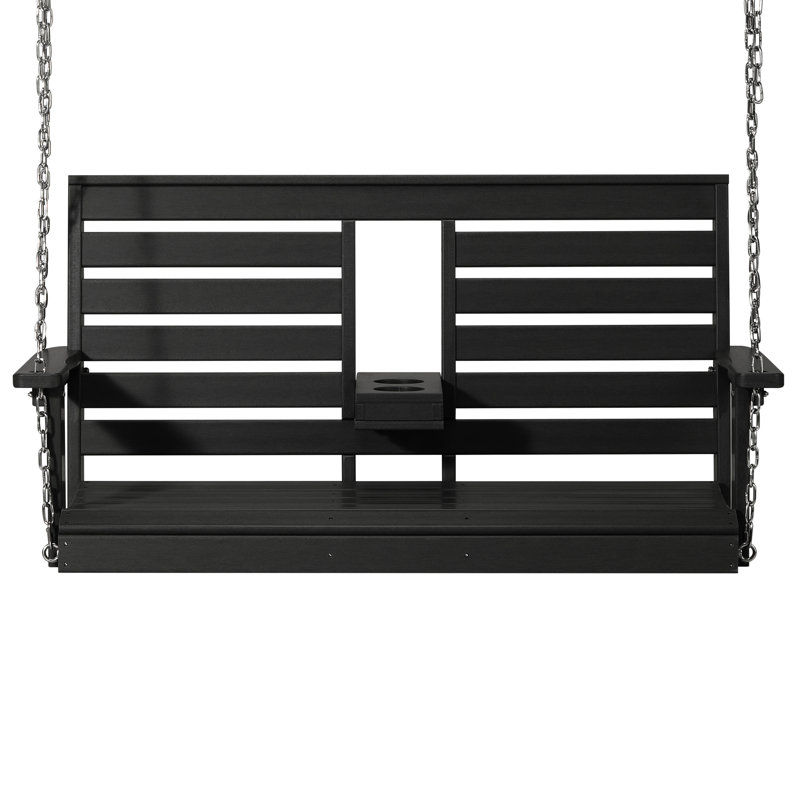 Portique en poly 54 po avec porte-gobelet pliant, Noir