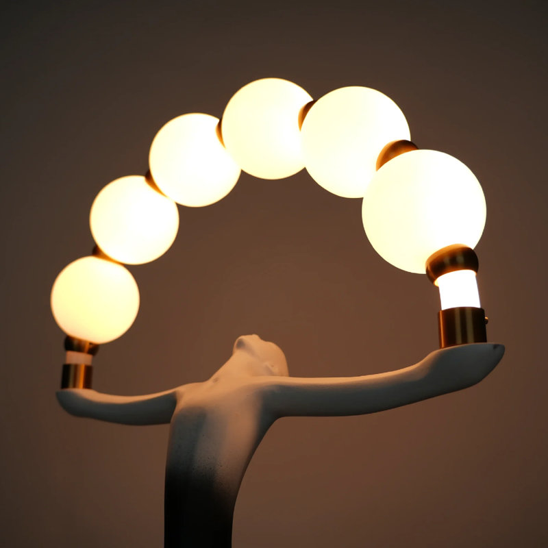 Lampe de table Arch Art Sculpture, Blanc/Noir