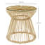 Round Tempered Glass Steel Outdoor Side Table - 40 cm W 40 cm D