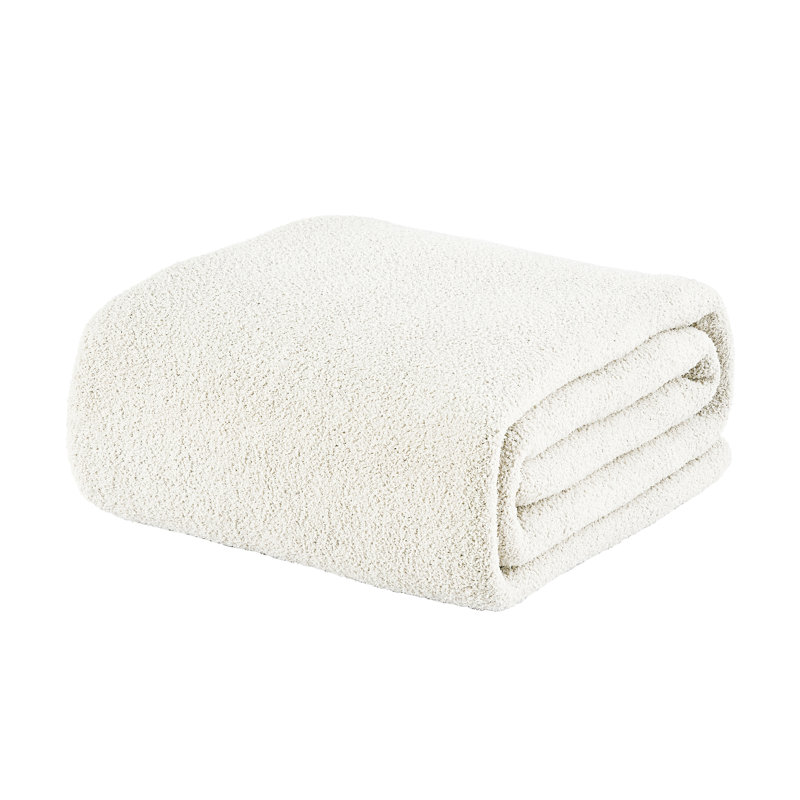 Couverture en peluche Marshmallow, Grand lit, Blanc