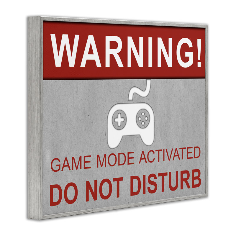 Gaming Do Not Disturb Giclee Art by Sd Graphics Studio, 11" H x 14" W, Farmhouse Gray Framed Giclee
