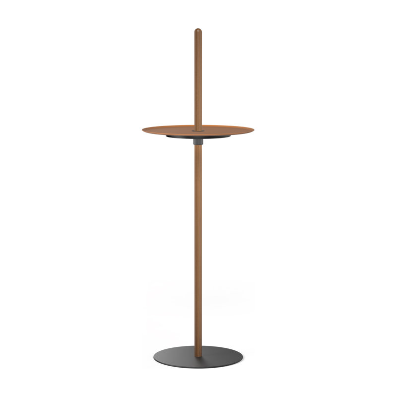 Nivél Pedestal with Tray, Terracotta, Walnut