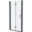 Porte de douche pliante noire l 32 po x H 72 po, verre trempé noir à finition égratignée, fabrication antirouille