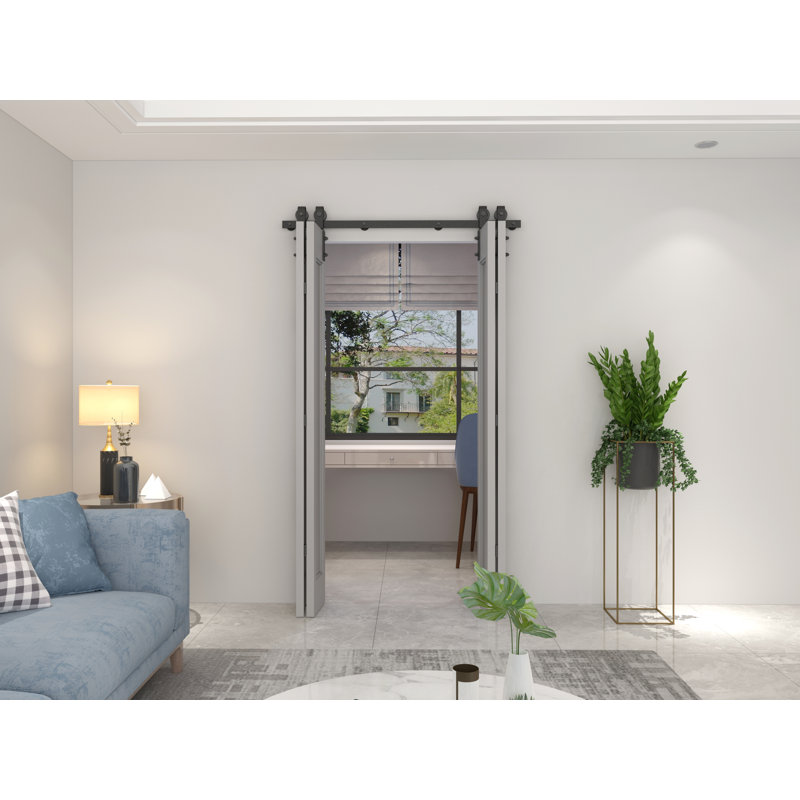 Matte Black Steel Folding Bi-Fold Door Hardware Kit
