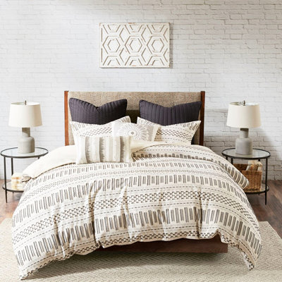 Édredon en coton mini, avec accents, 100% coton, 2 taies décoratives, look, Bartacks cachés,