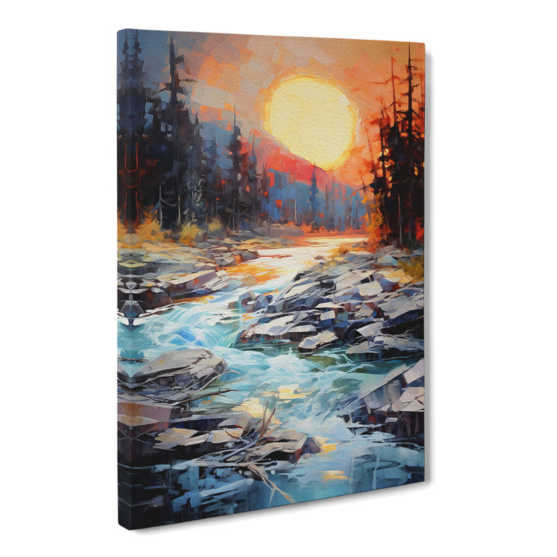 River Gestural - No Frame Print, 50cm H x 35cm W x 3cm D