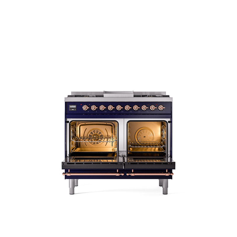 ILVE Nostalgie II 40 in Dual Fuel Range, Natural Gas, White/Copper