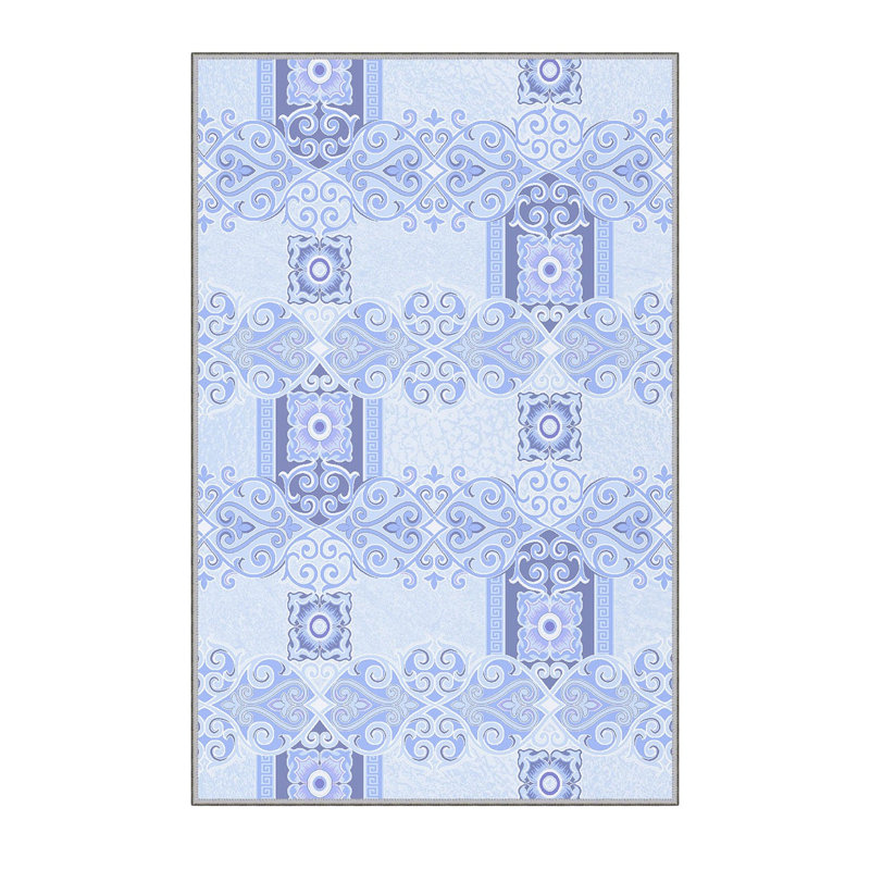 Stylish Woven Carpet (3.9 x 4.0 ft), 100% Polyester, Pile Height: 0.3 in | Antibacterial & Non-Slip Underside, 3D Digital Printing | Machine Washable, Perfect for Home Décor, Living Room & Bedroom Use