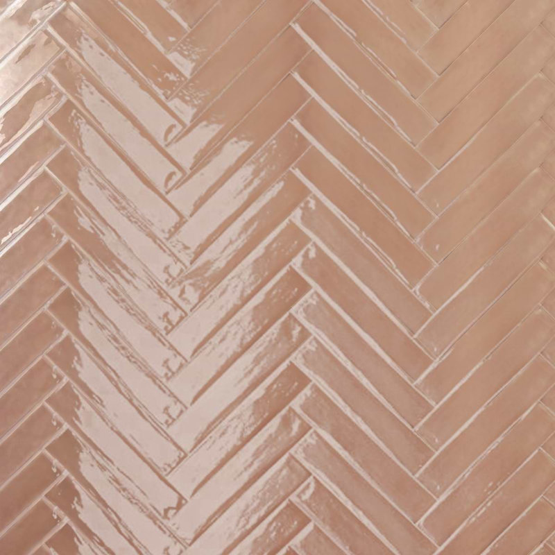 Paint 3x16 Glossy Porcelain Tile, Terracotta Brown