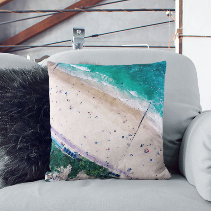 Bournemouth Beach Cushion with Filling, Black, 40cm H x 40cm W x 15cm D