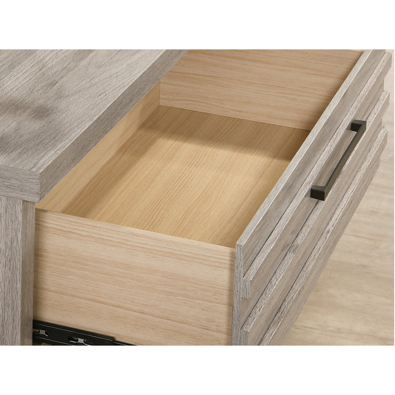 Table de chevet contemporaine en bois avec base en métal, taille unique, table de chevet SEULEMENT