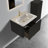 Striped Floating Bathroom Vanity with White Ceramic Sink