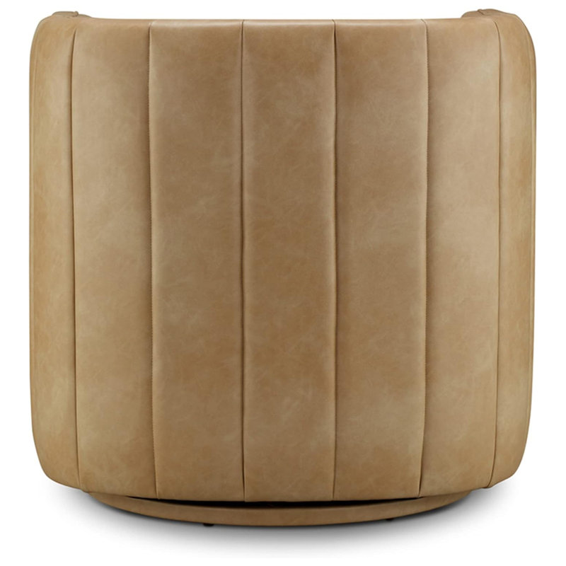 Fauteuil demi-tonneau pivotant de 31,1 po Anniya, Similicuir nu