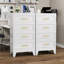 Metal White 3 Drawer Nightstand-608318354