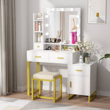 Everly Quinn Attie Bathroom / Vanity Mirror With Shelves & Reviews