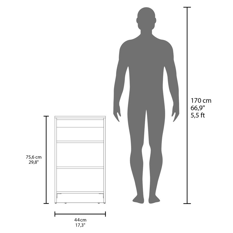 Élégante tablette de salle de bain blanche avec 4 tablettes pour la fonction de rangement, Naturel