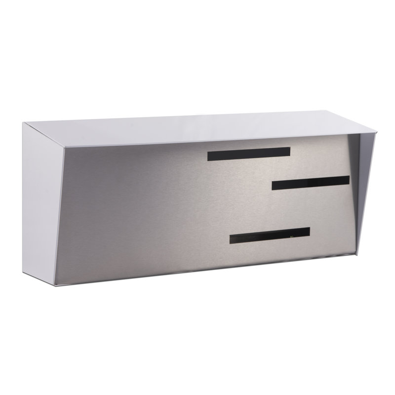 Boîte aux lettres murale moderne, Blanc / argent