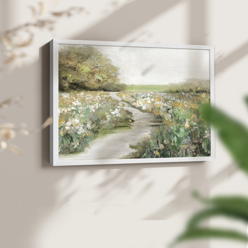 Quiet Meadow -Framed Print - Restickable, H 11 po x l 14 po, Blanc