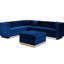 Velours bleu pour le salon - Revêtement moderne avec capitonnage vertical et rembourrage en mousse dense-888055818
