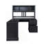 Bureau d'ordinateur à domicile avec huche, finition noire antique-1070260820