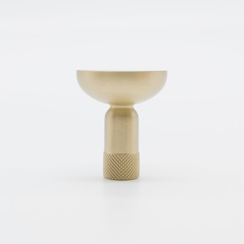 Knurled Circle Knob, Satin Brass